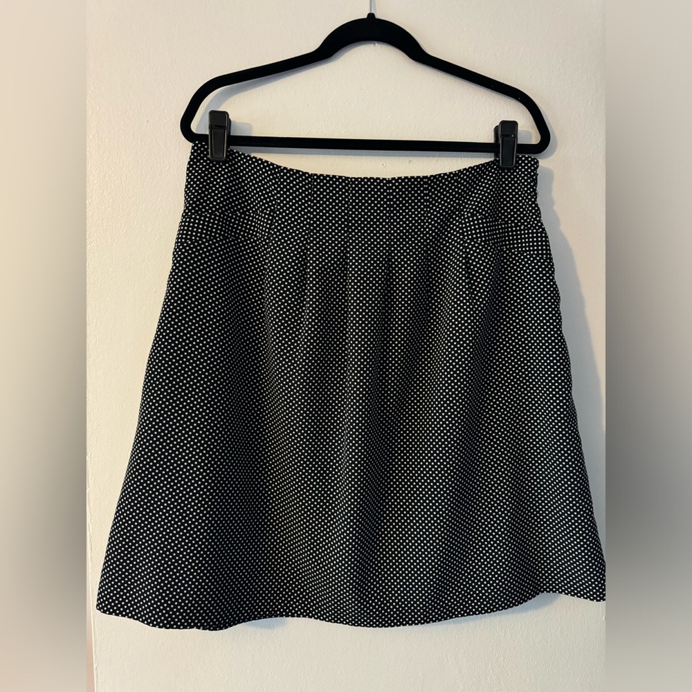 OUTBACK RED A-Line Black White Polka Dot Skirt (Size L)